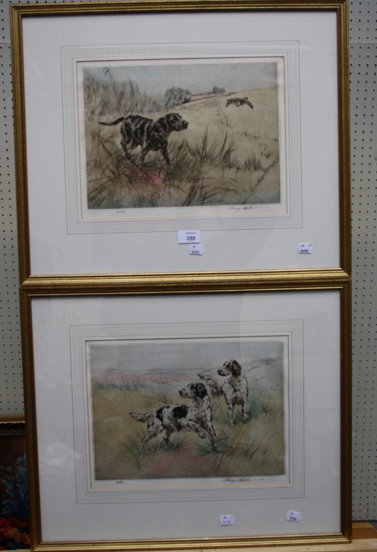 Henry Wilkinson RE (1921-2011) Two limited edition etchings of sporting dogs in the field both