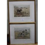 Henry Wilkinson RE (1921-2011) Two limited edition etchings of sporting dogs in the field both