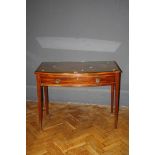 A George III mahogany bow front single drawer side table, 99cm wide