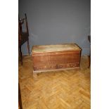 A George III oak mule chest with bracket feet, 127cm wide