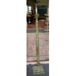 A 1920s marbled Doric column standard lamp, 164cm high