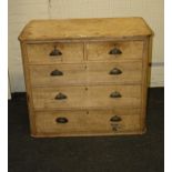 A Victorian stripped pine chest of drawers, 90cm wide