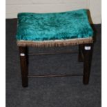 A George VI Coronation stool, with shaped seat