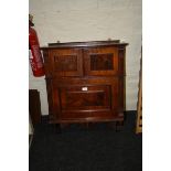 A late 19th century walnut and figured walnut veneered wall cupboard, with fitted interior, 64cm