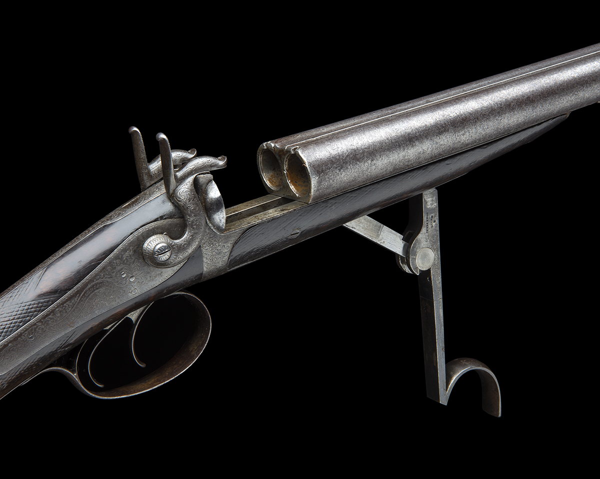 COGSWELL & HARRISON, LONDON A SCARCE 12-BORE PINFIRE SELF-EXTRACTING DOUBLE-BARRELLED SPORTING- - Image 2 of 2