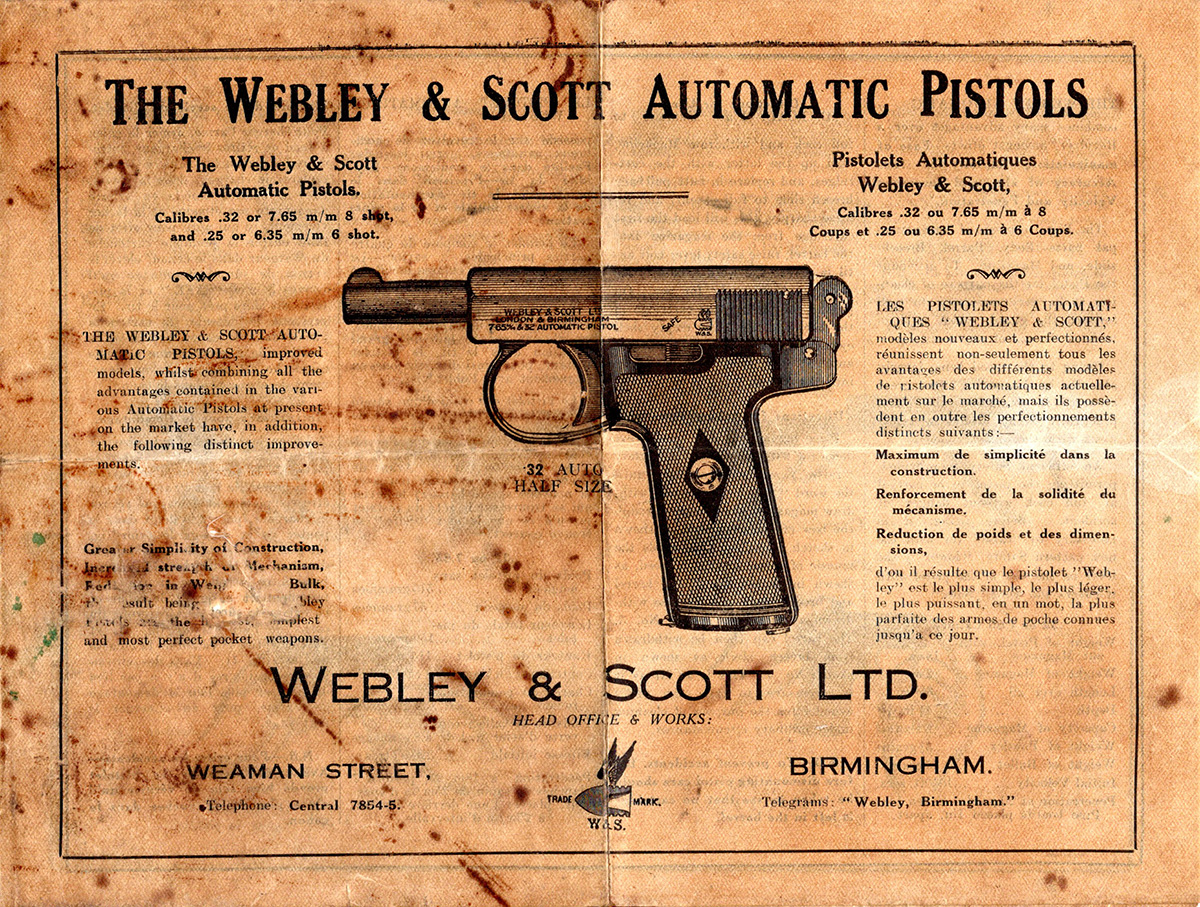 WEBLEY & SCOTT A BOXED 7.65mm (.32 ACP) MODEL '1908' SEMI-AUTOMATIC POCKET PISTOL, serial no. 77040, - Image 3 of 3