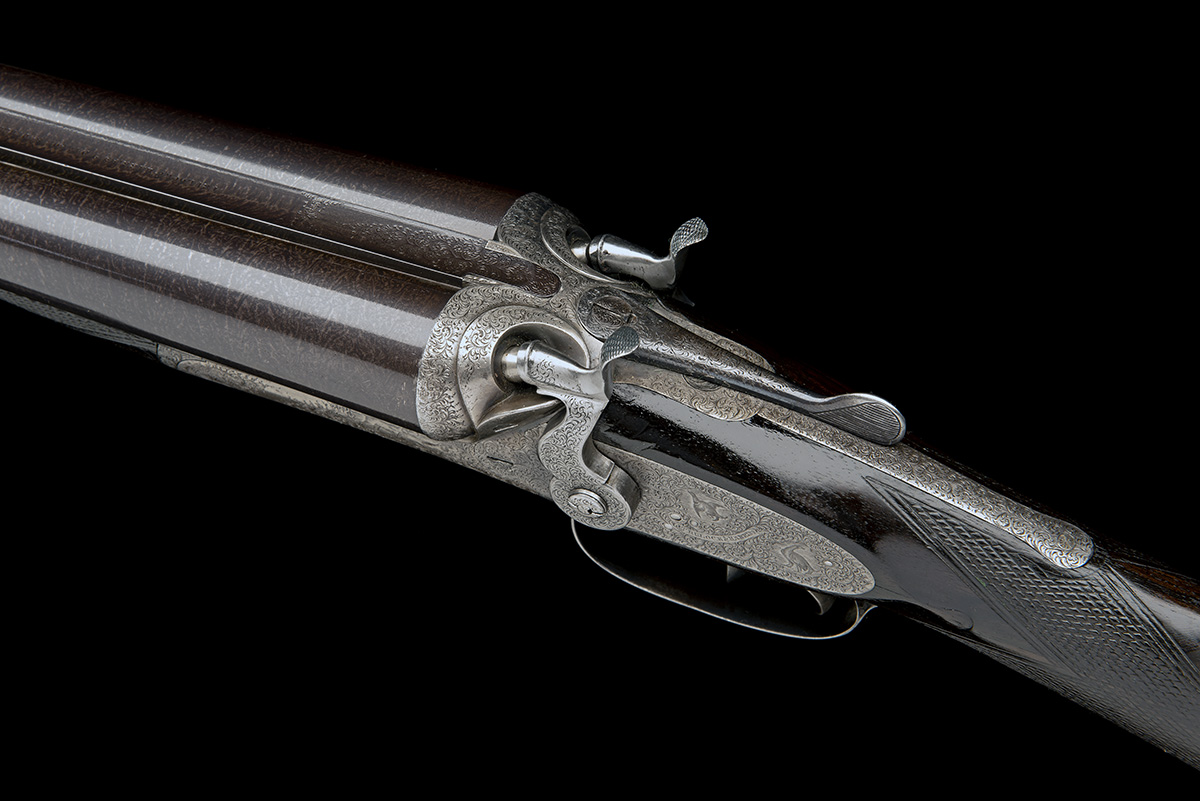 TRULOCK & HARRISS A 10-BORE (89MM) DOUBLE-BARRELLED TOPLEVER HAMMERGUN, serial no. 7774, 29 7/8in. - Image 6 of 12