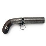 BLUNT & SYMS, USA A RARE .32 PERCUSSION UNDERHAMMER PEPPERBOX REVOLVER WITH SMOOTH BARREL GROUP,