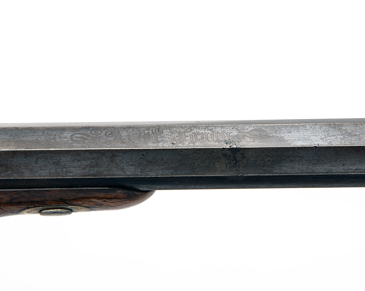 A 40-BORE PERCUSSION TARGET-PISTOL, UNSIGNED, no visible serial number, probably Belgian circa 1845, - Image 4 of 5