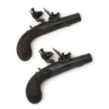 BECKWITH, LONDON A PAIR OF 25-BORE FLINTLOCK ROUND-BODIED MANSTOPPER POCKET-PISTOLS, no visible