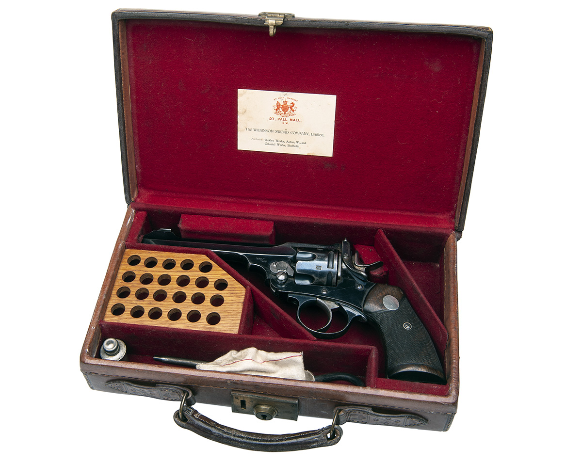 WILKINSON SWORD CO. LTD., LONDON A CASED .450/.455 SIX-SHOT REVOLVER, MODEL '1905 WILKINSON-WEBLEY', - Image 3 of 3