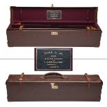 BOSS & CO. A LEATHER DOUBLE MOTOR CASE, fitted for 28in. 12-bore side by side barrels, the