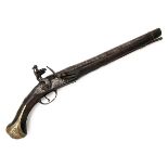 AN 18-BORE FLINTLOCK HOLSTER-PISTOL FOR THE OTTOMAN MARKET, UNSIGNED, no visible serial number,