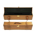 NIZZOLI A LEATHER DOUBLE MOTOR GUNCASE, fitted for 28in. over and under barrels, the interior