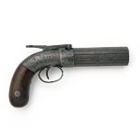 STOCKING, USA A RARE .28 PERCUSSION SIX-SHOT SINGLE-ACTION PEPPERBOX REVOLVER, no visible serial