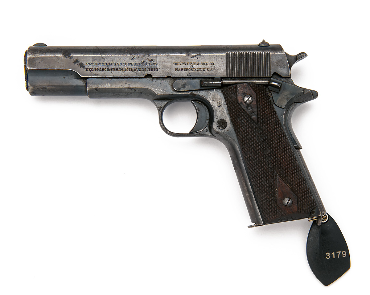 EX SMALL ARMS SCHOOL A .45 (ACP) SEMI-AUTOMATIC SERVICE-PISTOL SIGNED COLT, MODEL '1911 GOVERNMENT',