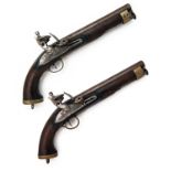 A PAIR OF .650 FLINTLOCK LANCERS PISTOLS MARKED TO THE EAST INDIA COMPANY, no visible serial