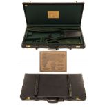 PIETRO BERETTA A LEATHER DOUBLE GUNCASE, fitted for 30in. over and under barrels, the interior lined