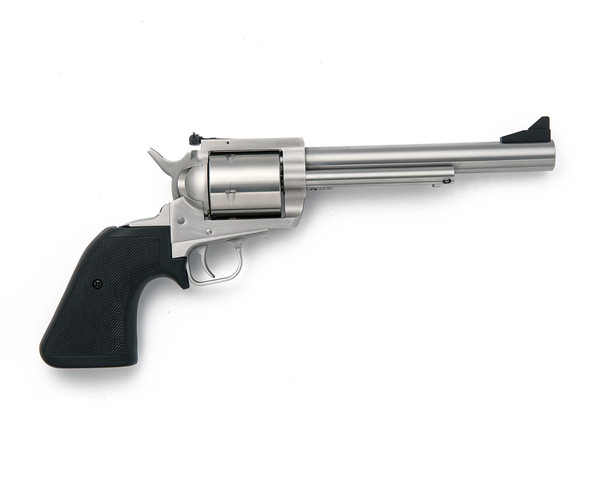 MAGNUM RESEARCH INC. A VIRTUALLY NEW AND UNUSED .454 CASULL STAINLESS-STEEL SINGLE-ACTION FIVE-