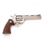 COLT, USA A SCARCE .357 (MAG) DOUBLE-ACTION NICKEL-PLATED REVOLVER, MODEL 'COLT PYTHON', serial