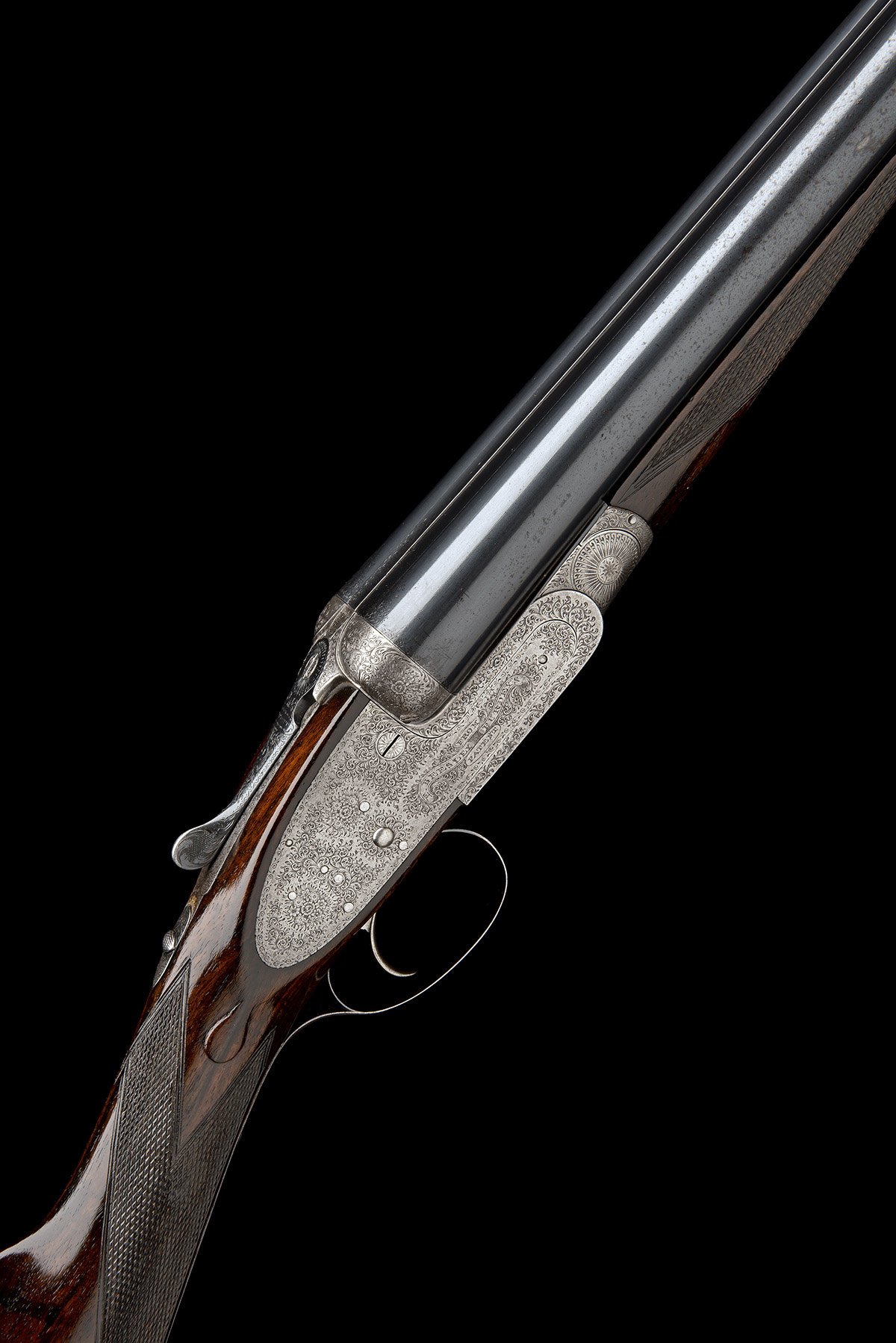 F. BEESLEY (FROM PURDEY'S) A 12-BORE GREEN PATENT SINGLE-TRIGGER SELF-OPENING SIDELOCK EJECTOR,