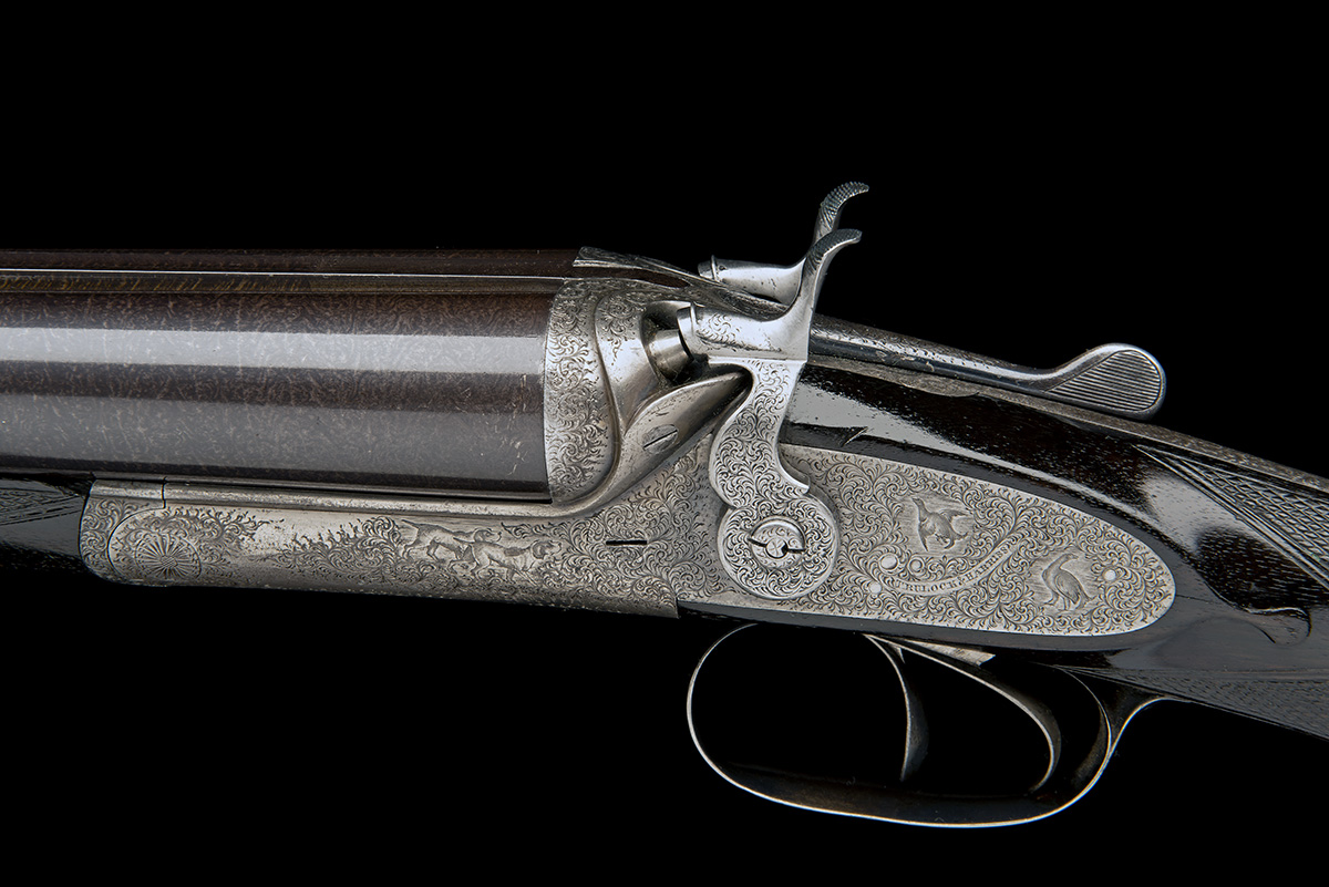 TRULOCK & HARRISS A 10-BORE (89MM) DOUBLE-BARRELLED TOPLEVER HAMMERGUN, serial no. 7774, 29 7/8in. - Image 7 of 12