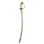 A BRITISH FLANK OFFICER'S SABRE WITH PIPE-BACKED BLADE circa 1785, with curved 29 1/2in. quill-