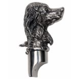 A SILVER VESTA MATCH HOLDER AND WHISTLE, the body in the form of a spaniel head, the neck forming