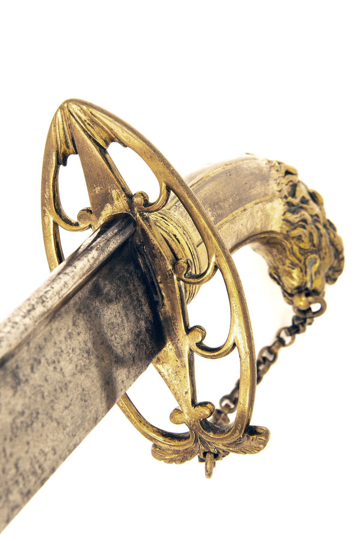 A BRITISH FLANK OFFICER'S SABRE WITH PIPE-BACKED BLADE circa 1785, with curved 29 1/2in. quill- - Image 4 of 4