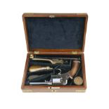 AN INTERESTING CASED 54-BORE PERCUSSION REVOLVER, UNSIGNED, MODEL 'ADAMS' TYPE', serial no. 1227,