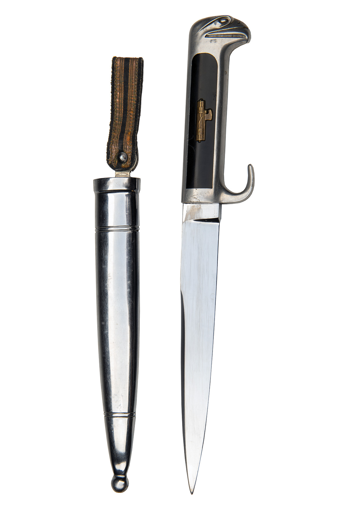 AN ITALIAN WORLD WAR TWO M.V.S.N. OFFICER'S DAGGER, circa 1937, with plain plated 6 3/4in. blade