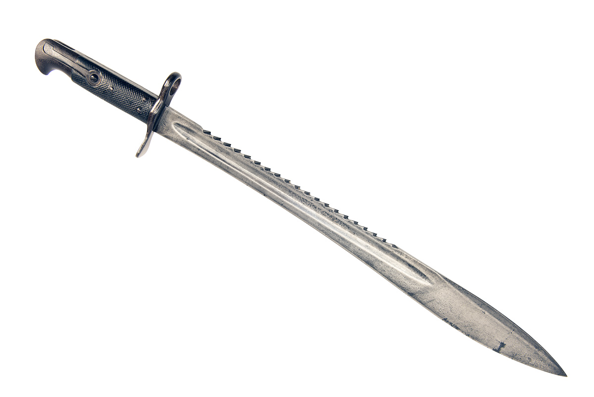 AN EXCEPTIONALLY RARE BRITISH 'ELCHO' SAW-BACK BAYONET FOR THE MARTINI-HENRY SERVICE RIFLE, circa