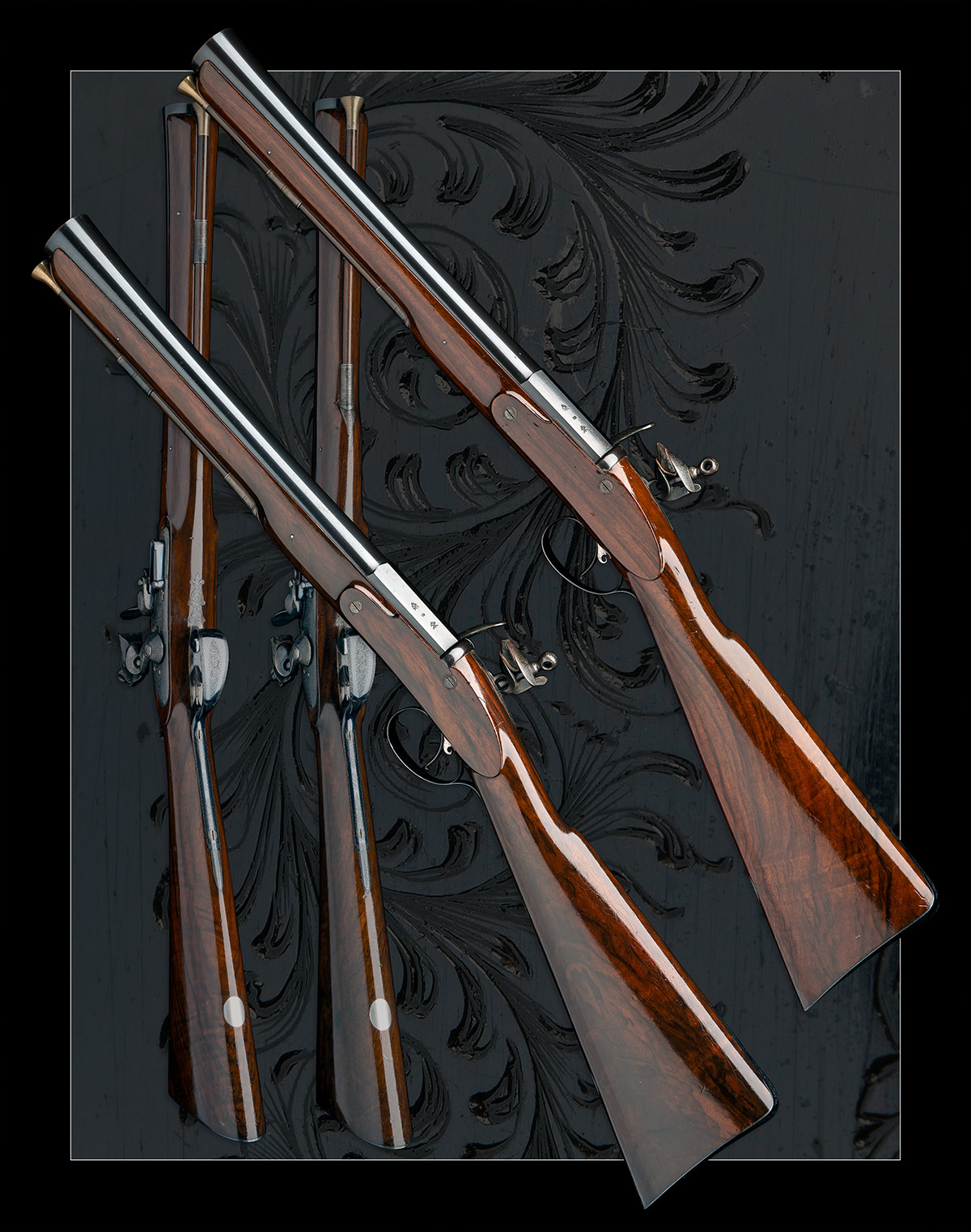 MADE FOR CHARLES GORDON. JOHN DICKSON & SON A UNIQUE PAIR OF 8-BORE FLINTLOCK BLUNDERBUSSES, - Image 9 of 12