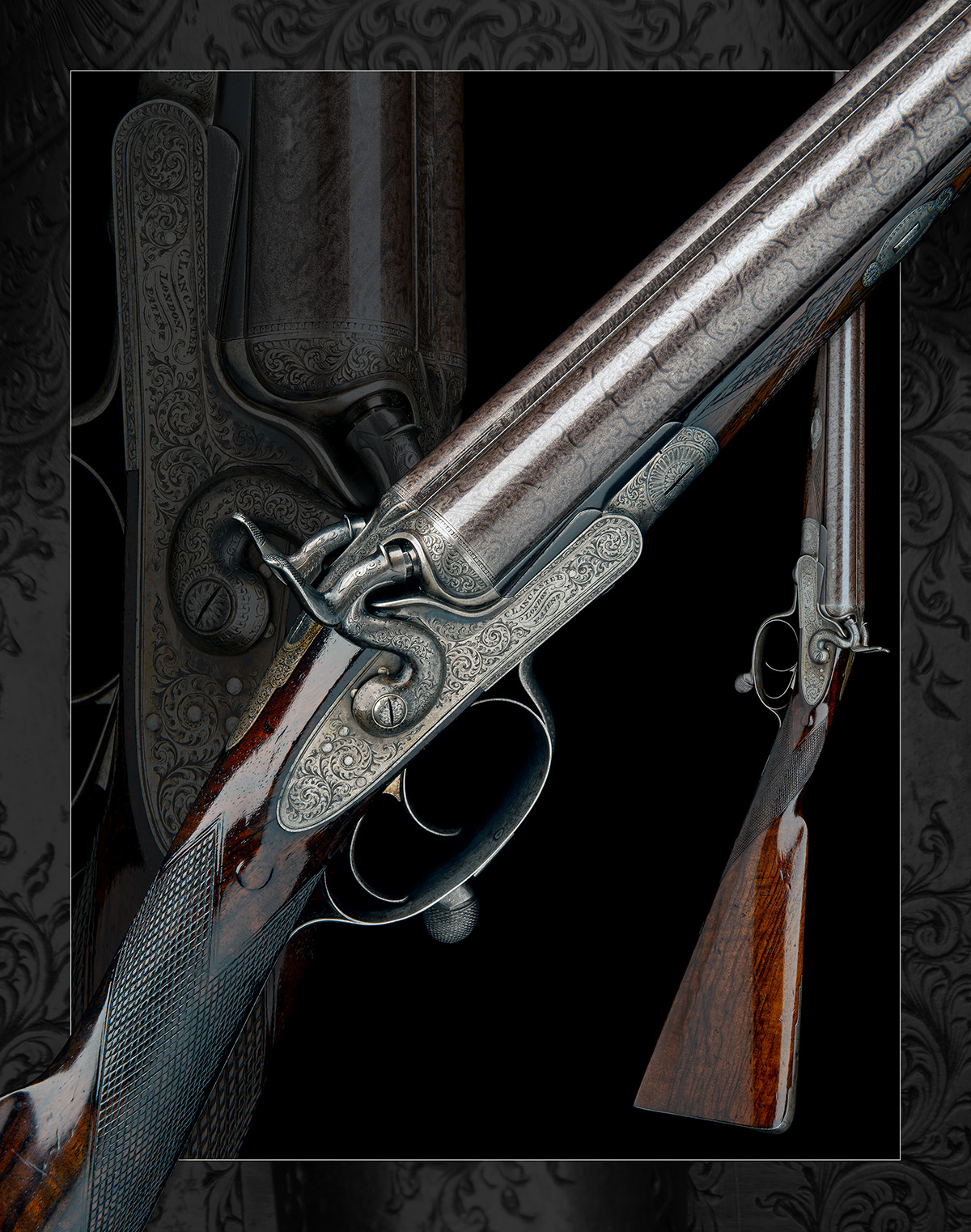 CHARLES LANCASTER A 12-BORE ROTARY-UNDERLEVER HAMMERGUN, serial no. 2168, likely converted from a - Image 9 of 9