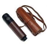 GRAY & CO. A LEATHER-BOUND THREE-DRAW 25X TELESCOPE, traditional design and modern optical, 50mm