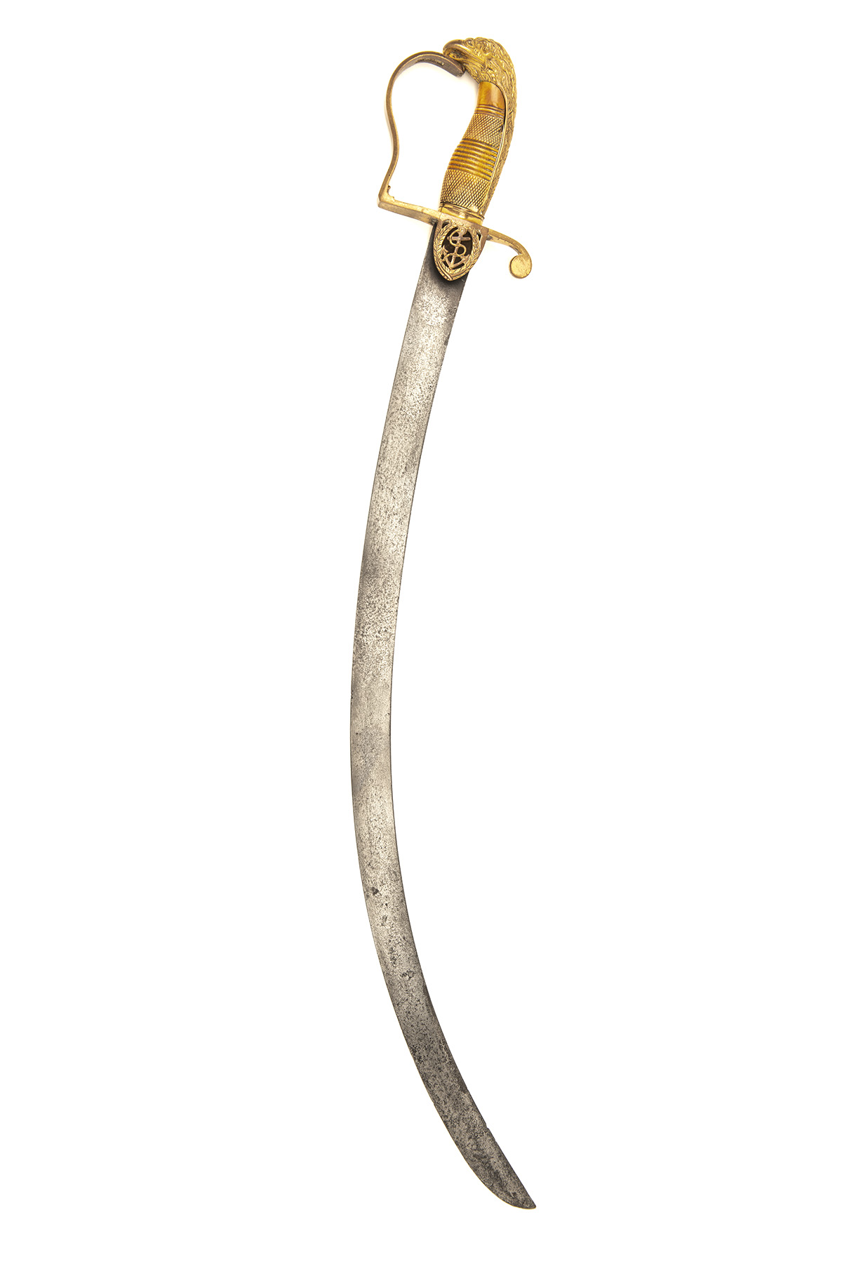 A GEORGIAN NAVAL OFFICER'S SABRE WITH IVORY HILT, probably English circa 1795, with heavily curved - Image 2 of 3
