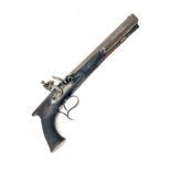 WILLIAM HOLE, BRISTOL A 46-BORE FLINTLOCK SAW-HANDLED DUELLING-PISTOL, no visible serial number,