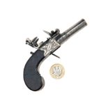 SAMUEL NOCK, LONDON A 140-BORE FLINTLOCK BOXLOCK MUFF-PISTOL, no visible serial number, circa