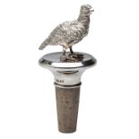 A SILVER-TOPPED CORK BOTTLE STOPPER, London 925 silver hallmarks, makers stamp 'BSEP.', dated