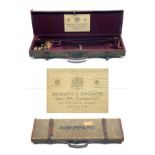 HOLLAND & HOLLAND A CANVAS AND LEATHER SINGLE GUNCASE, fitted for 28in. barrels, the interior