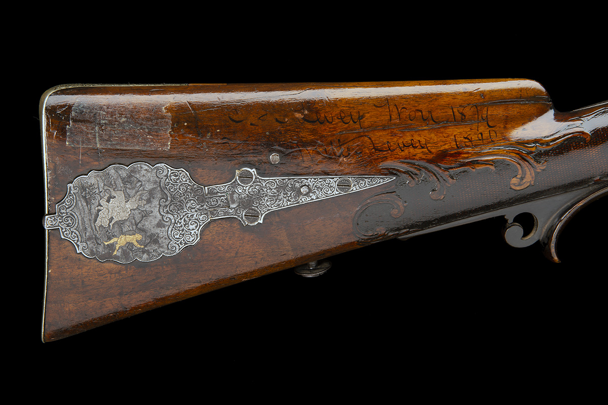 J. FUNK, SUHL A 26-BORE PERCUSSION DOUBLE SPORTING-RIFLE WITH WHITE-METAL MOUNTS FOR RENOVATION, - Image 6 of 6