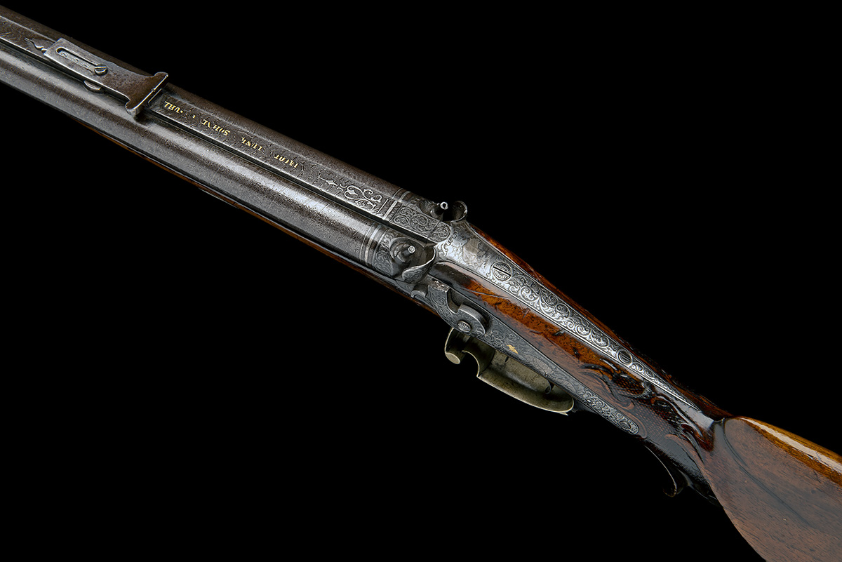 J. FUNK, SUHL A 26-BORE PERCUSSION DOUBLE SPORTING-RIFLE WITH WHITE-METAL MOUNTS FOR RENOVATION, - Image 4 of 6