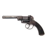 A 60-BORE PERCUSSION SELF-COCKING REVOLVER SIGNED 'ADAMS LONDON PATENT', MODEL 'WEBLEY-BENTLEY