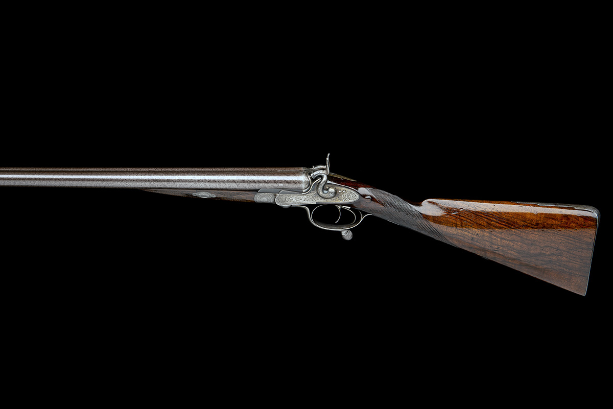 CHARLES LANCASTER A 12-BORE ROTARY-UNDERLEVER HAMMERGUN, serial no. 2168, likely converted from a - Image 2 of 9