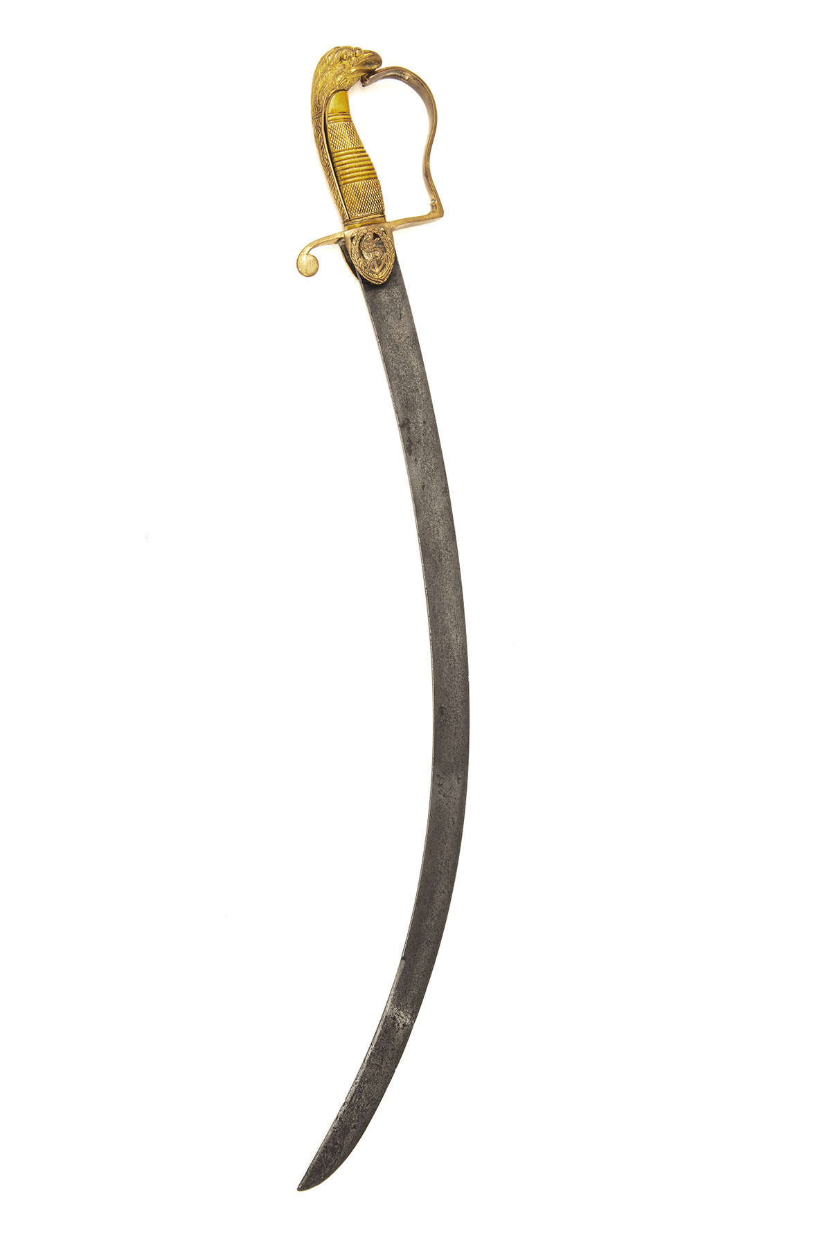 A GEORGIAN NAVAL OFFICER'S SABRE WITH IVORY HILT, probably English circa 1795, with heavily curved