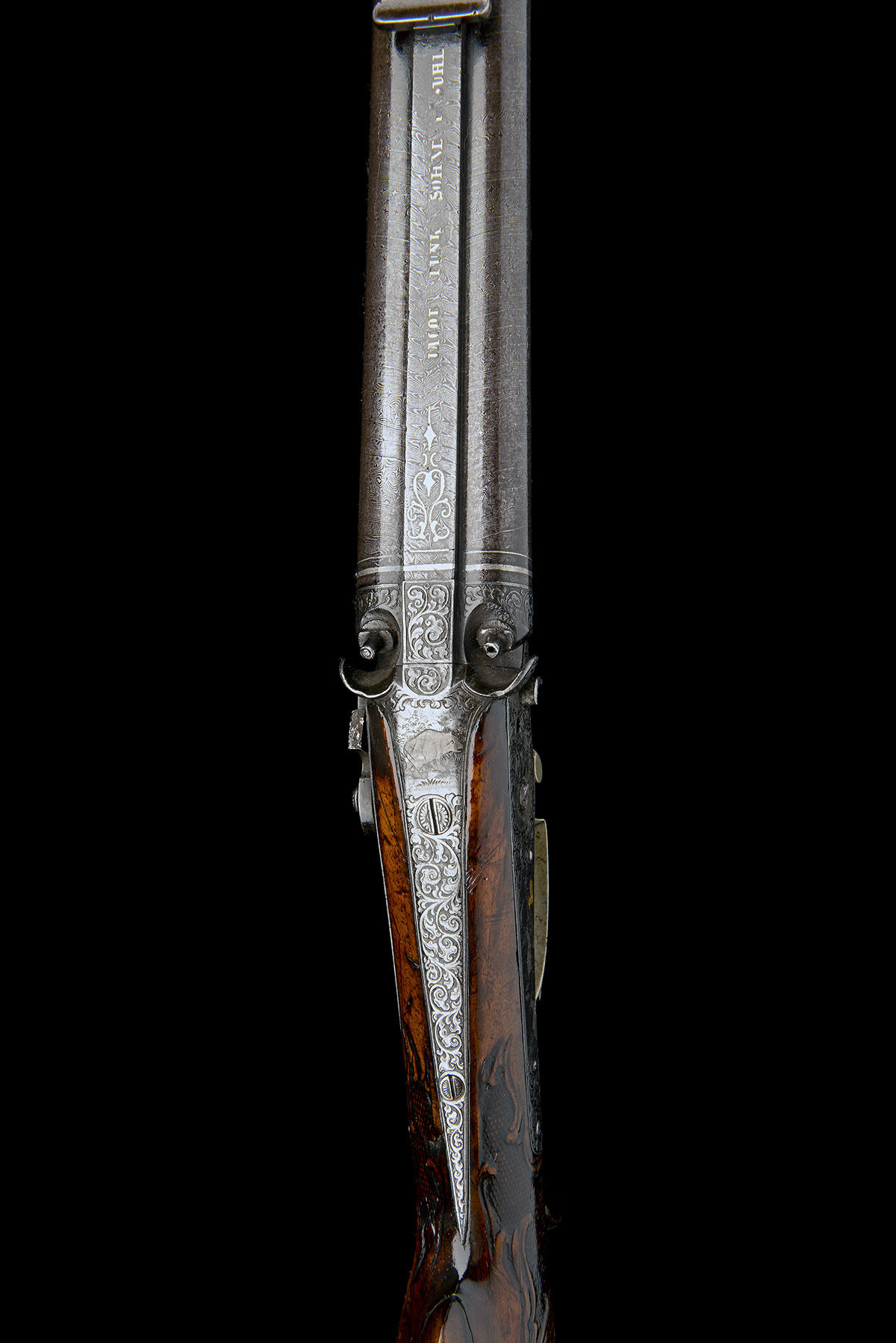 J. FUNK, SUHL A 26-BORE PERCUSSION DOUBLE SPORTING-RIFLE WITH WHITE-METAL MOUNTS FOR RENOVATION, - Image 5 of 6