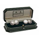 HOLLAND & HOLLAND A PAIR OF STERLING SILVER CUFFLINKS, with 925 hall marks dated 1997, star and