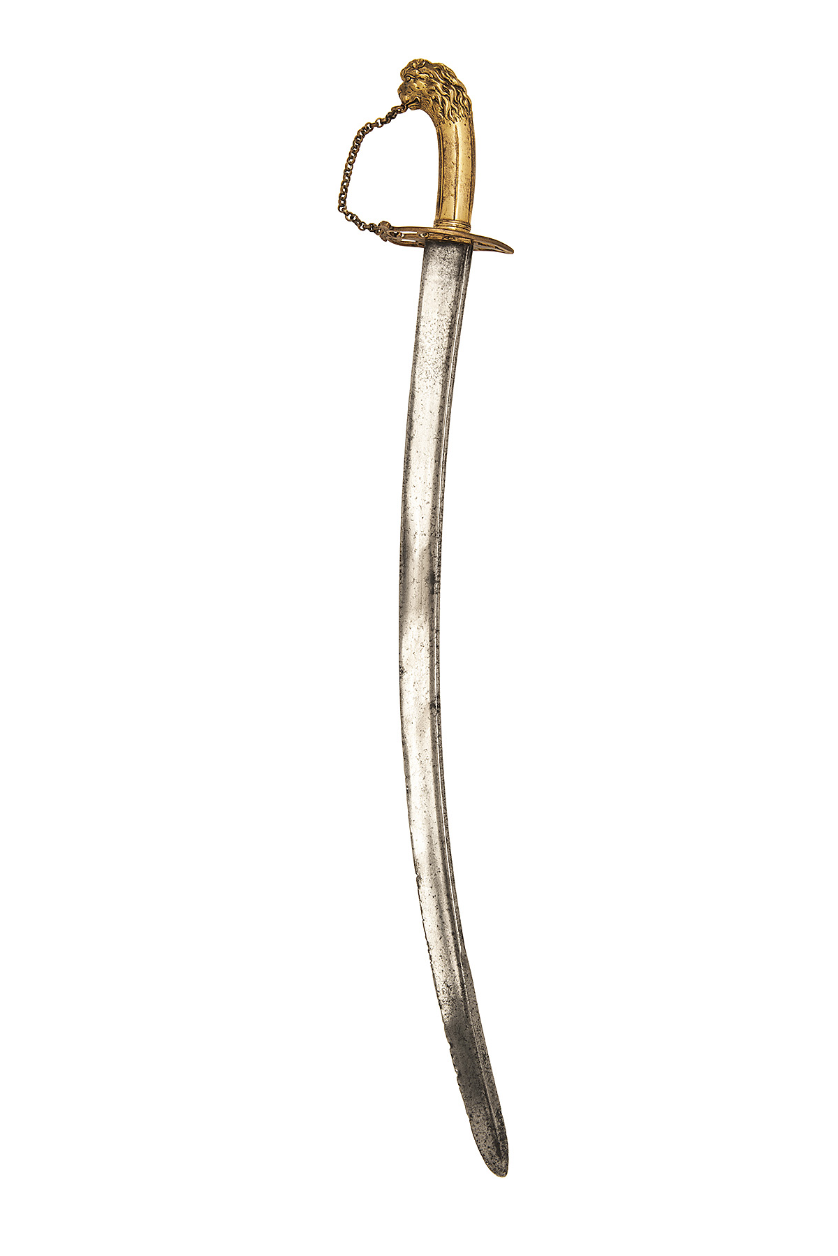 A BRITISH FLANK OFFICER'S SABRE WITH PIPE-BACKED BLADE circa 1785, with curved 29 1/2in. quill- - Image 2 of 4