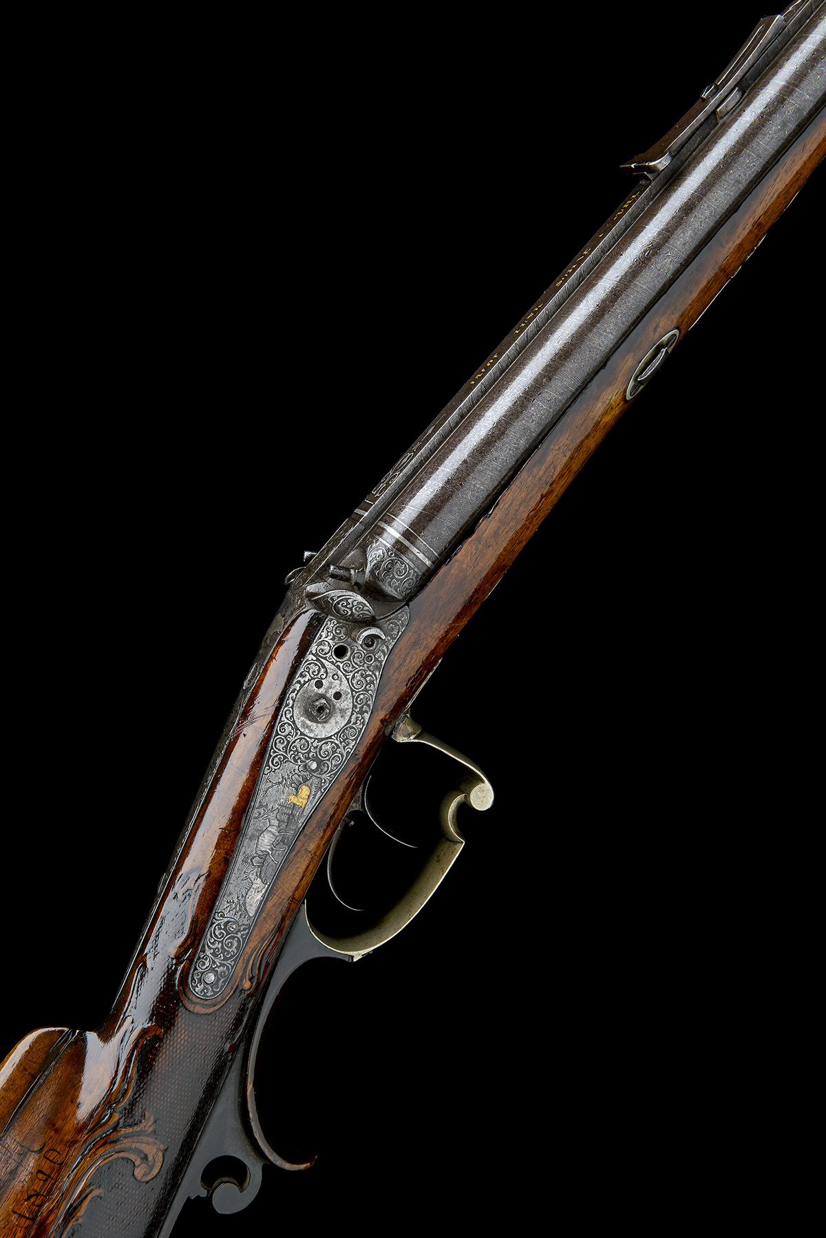 J. FUNK, SUHL A 26-BORE PERCUSSION DOUBLE SPORTING-RIFLE WITH WHITE-METAL MOUNTS FOR RENOVATION,