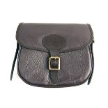 GILES MARRIOT AN UNUSED LEATHER MEDIUM CARTRIDGE BAG, with leather shoulder strap, brass fittings,